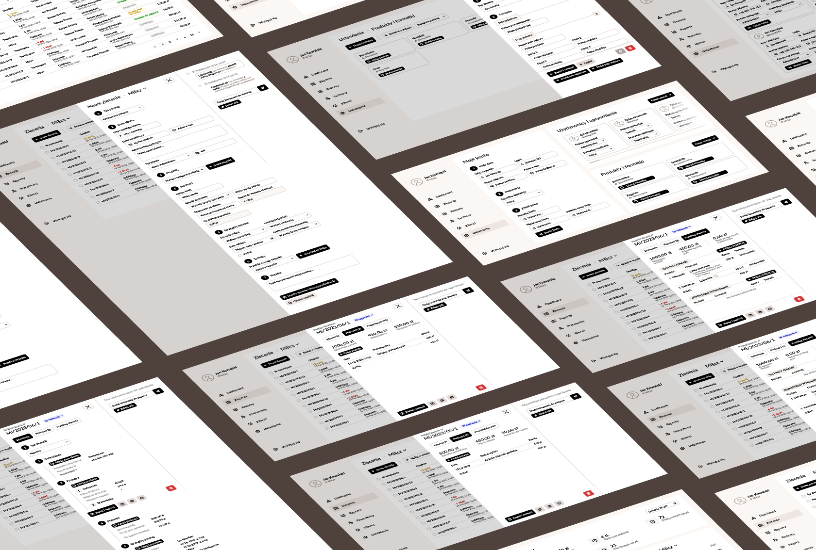 Dedykowany CRM Laravel dla firmy jubilerskiej — widok systemu