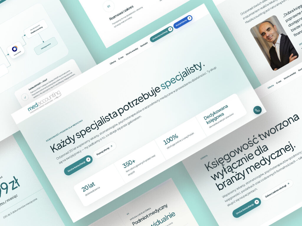 Strona internetowa dla księgowości wyspecjalizowanej w branży medycznej